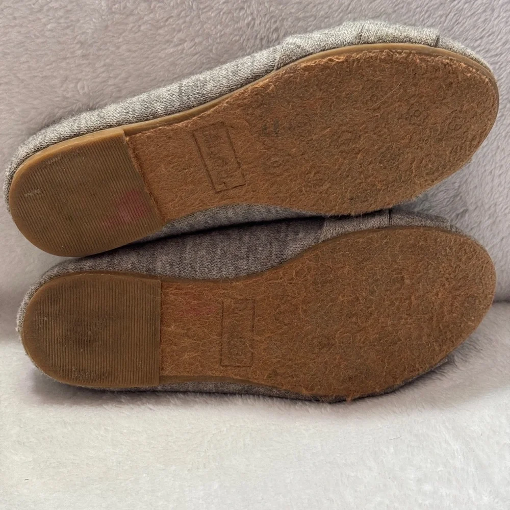 Mudd Girls Ballet Flats‎ Gray Knit Fabric Bow Slip On Shoes Size 13 APPLE-87K